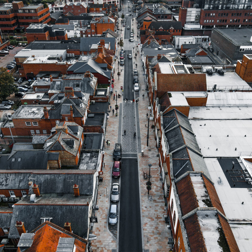 Aerial Photography and Video - Camberley High Street Redevelopment, UK